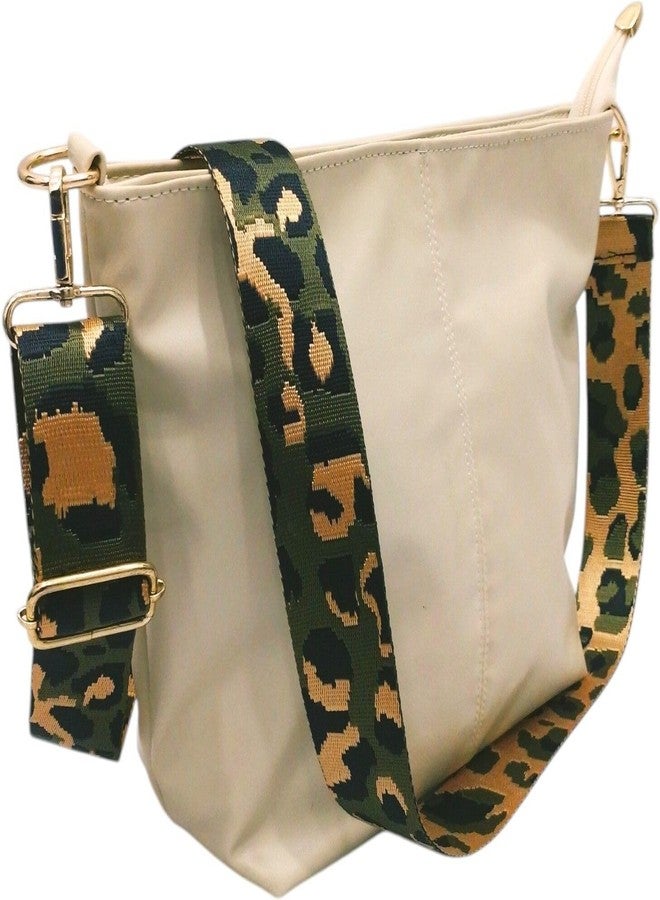 Poorak Beige Sling Bag with Detachable Green Belt for Girls & Women - Image 3